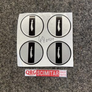 212250B Scimitar enamel badge qty4 fits GRP wheel trims